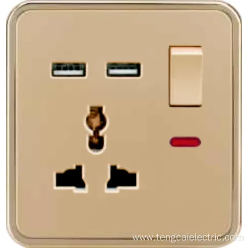 Wall Light Switch Socket 4 Gang 2 Way